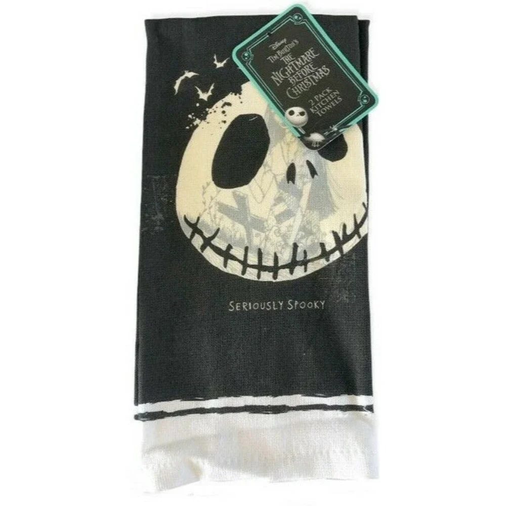 Disney Kitchen Dish Towels The Nightmare Before Christmas Jack & Sally Set of 2